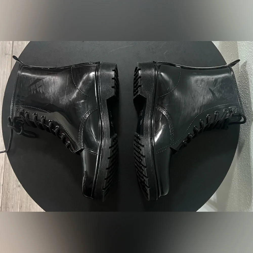 MICHAEL KORS Tavie Logo Tape Lace-Up Rain Combat Boot Fall Winter Outdoor